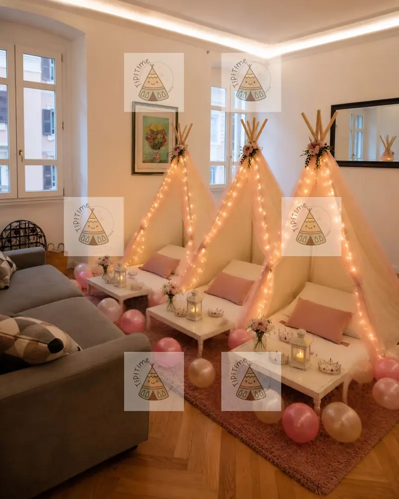 Allestimento TipiTime: alternativa premium alla sala feste per bambini a Roma
